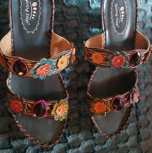 Spring Step Jeweled Sandals